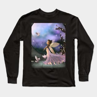 Little fairy with dove Long Sleeve T-Shirt